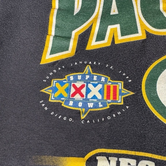 Vintage 1998 Green Bay Packers NFC Champs T-Shirt XL Super Bowl XXXII NFL Tee - Picture 3 of 9